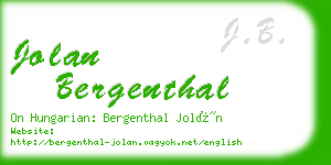 jolan bergenthal business card